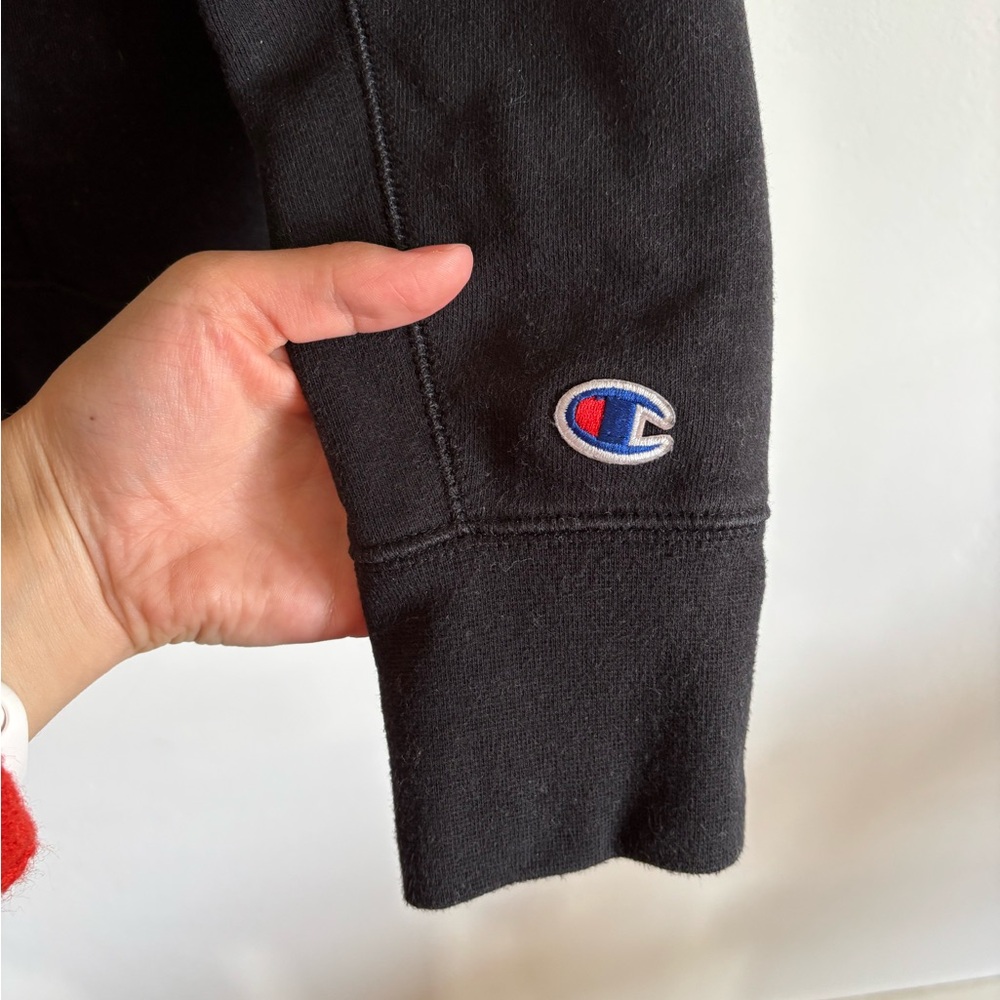 Champion Black Crewneck with White Script Logo - Picture 4 of 5